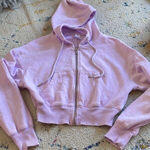 No Boundaries Lavender Cropped Hoodie XS